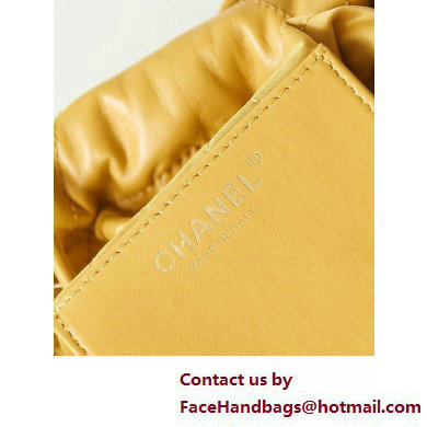 Chanel Shiny Calfskin  &  Gold-Tone Metal CHANEL 22 Mini Handbag AS3980 Yellow